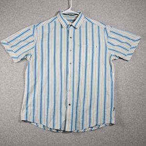 Kuhl Button Down Shirt Striped Hiking Outdoor Stretch Large